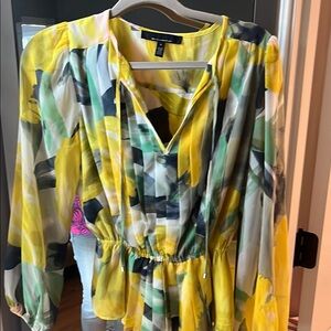 Floral Yellow and Green Women's Top